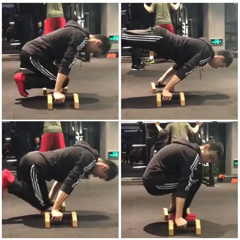 Fitness Wooden Rack Push-ups Gymnasium Exercise Training Chest H-shaped Wooden Calisthenics Handstand Parallel Rod Double rod