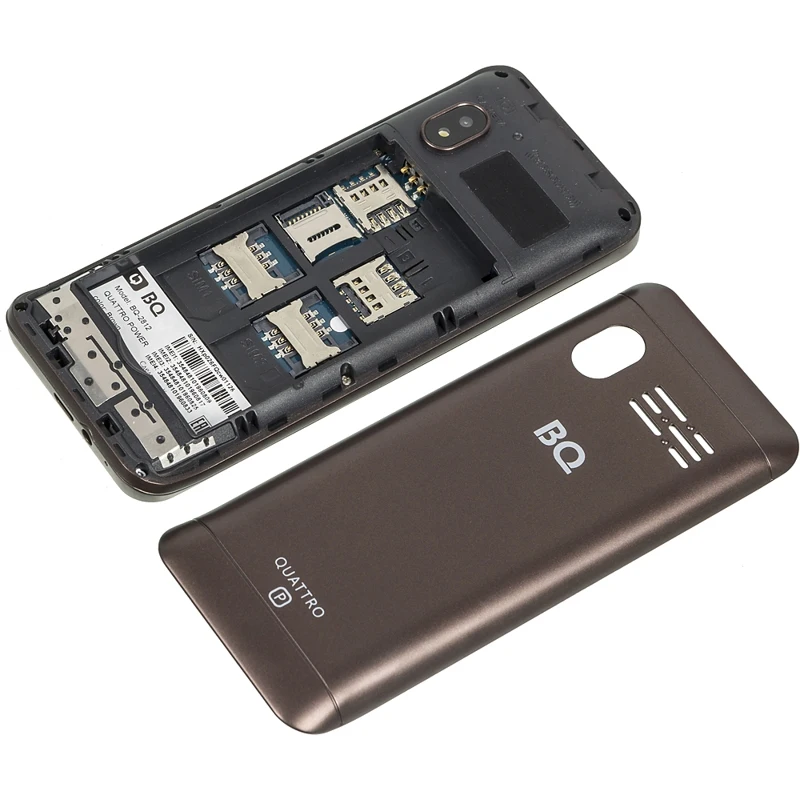 Мобильный телефон BQ Quattro Power 2812 32Mb коричневый 4Sim 2.4" TN 240x320 0.03Mpix