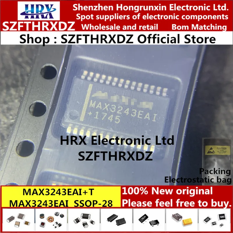 MAX3243EAI+ T MAX3243EAI SSOP-28 MAX3243EA1 SSOP28 MAX3243EAI-T 2500 шт./катушка(10PCS-20PCS-50PCS
