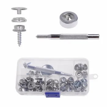 

Boat Marine Canvas Fabric Snap Cover Button Socket Kit Screw White Buckle Yacht Male Female Buckle Screws Four Button Set