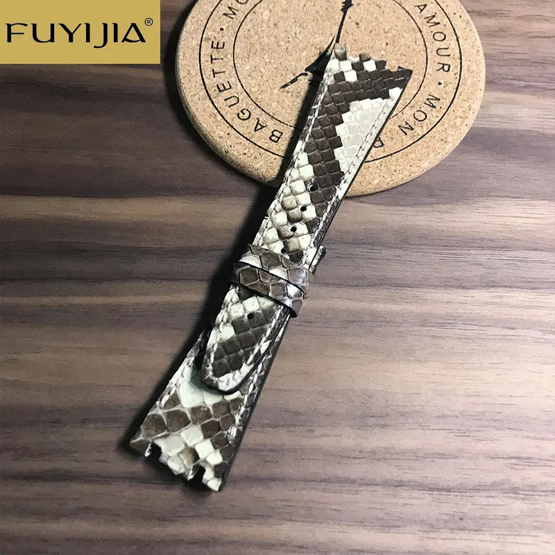 Ремешок FUYIJIA ручной работы из змеиной кожи для наручных часов 26 мм 28