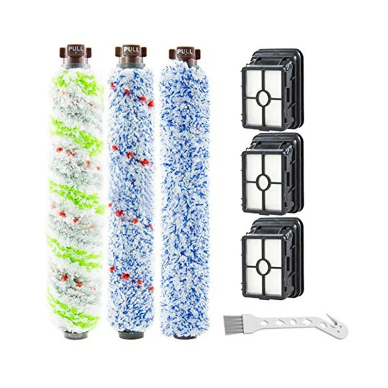 

1 Set Pet & Multi Surface & Wood Floor & Area Rug Brush Rolls and 2 Pack 1866 Filters Compatible with Bissell Crosswave 1785 2