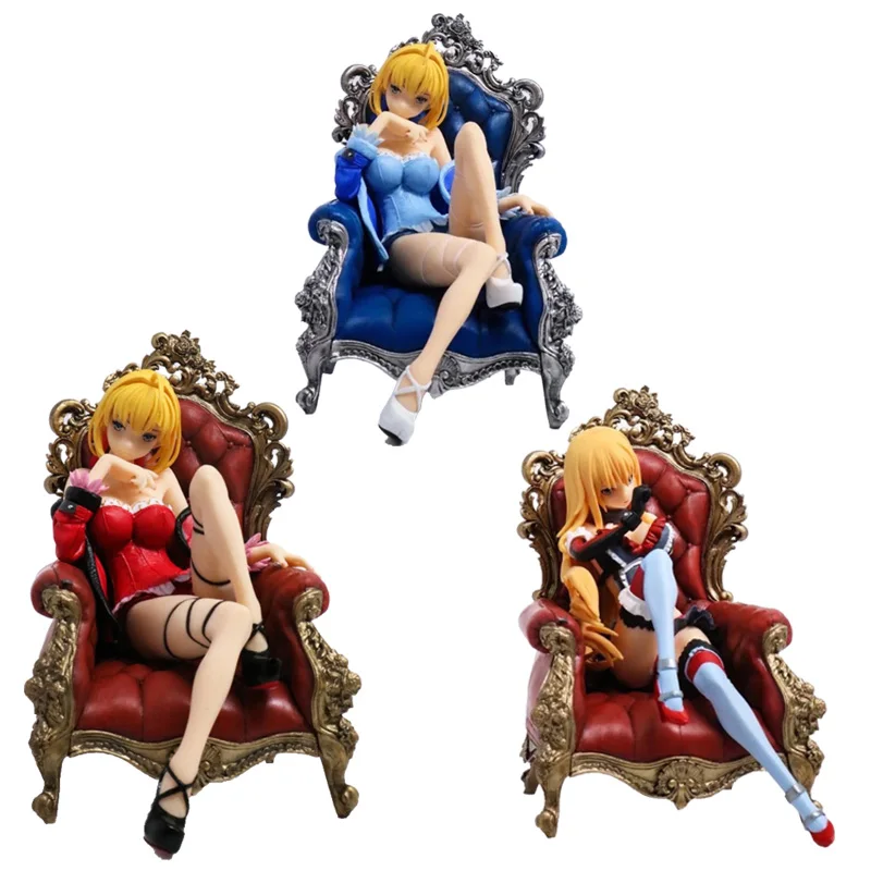 

16cm Anime Fate/stay Night Altria Pendragon Saber Action Figure Throne Pajamas PVC Collection Model Dolls Toys for Girls Gifts