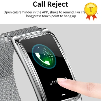 

newest big screen Color screen spo2 metal Smart band woman IP68 Waterproof Heart Rate blood pressure For Android IOS Phone