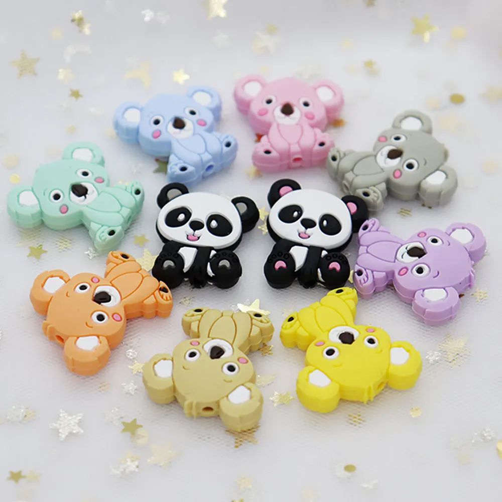 10 шт. силиконовые бусины Koala Panda Perle для изготовления украшений Прорезыватель
