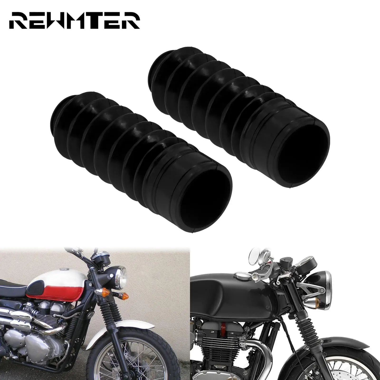 2Xmoto Copri Forcella Anteriore Ghette Gatori Boot Shock Protector Ammortizzatore Antipolvere Nero Per Bonmesa T120 Bobber