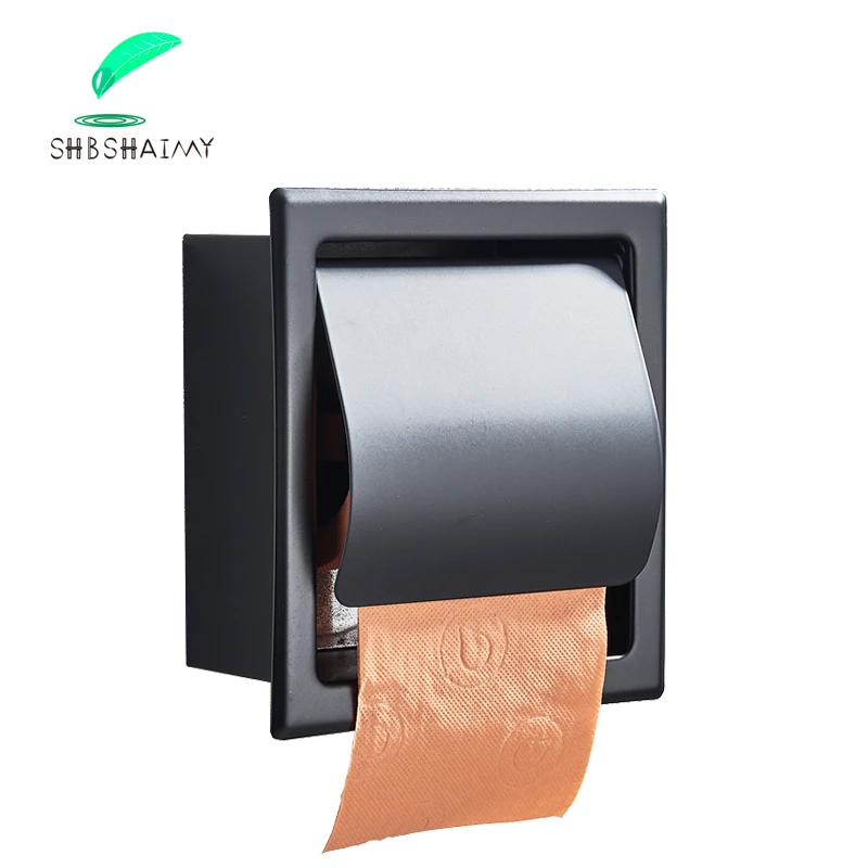 Toilet Paper Holder Stainless Steel 304 Roll Paper Box Wall Mounted Concealed Bathroom Roll Box Waterproof paper towel holder toilet paper holder toilet roll holder