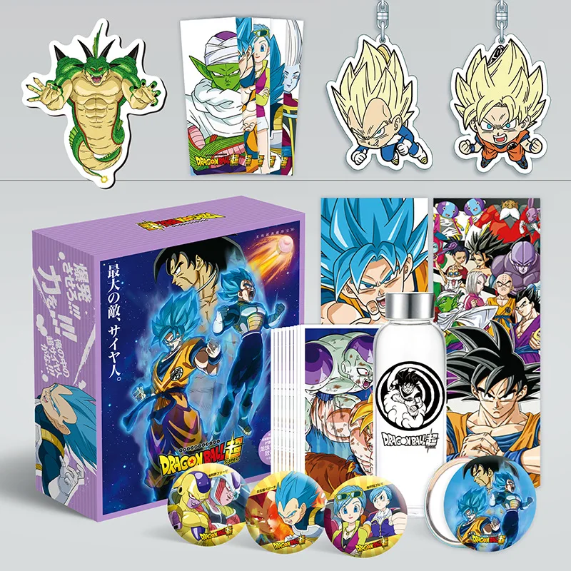 Продажа Аниме Dragon Ball Роскошная Подарочная коробка Сон Гоку фигурка водяная чашка открытки плакаты значки Забавный Набор Аниме вокруг