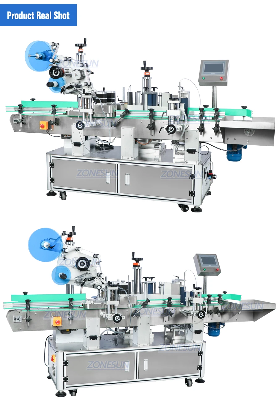 ZONESUN ZS-TB822D Automatic Double Sides Positioning Round Bottle Labeling Machine