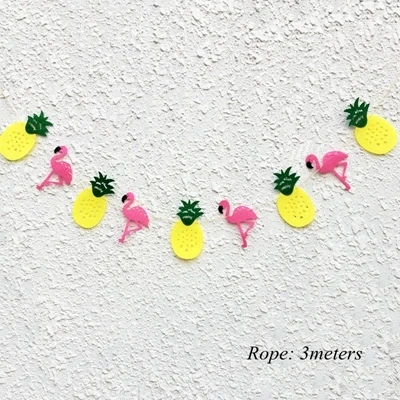 1set Flamingo DIY Paper Umbrella Drink Picks Paperboard Crafts Straws Pineapple For Summer Birthday Hawaiian Party Decorations multi