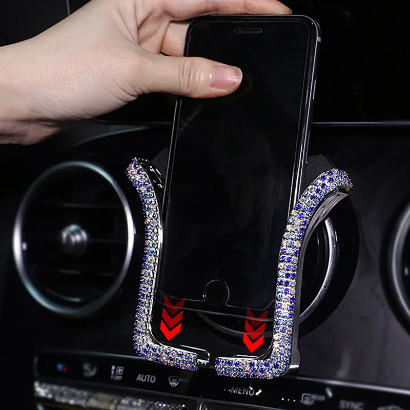 Держатель со стразами для iPhone 11 8 Huawei Xiaomi Samsung|Универсальный автомобильный