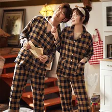 Комплекты пижам для пар весенне осенние мужские и женские пижамы