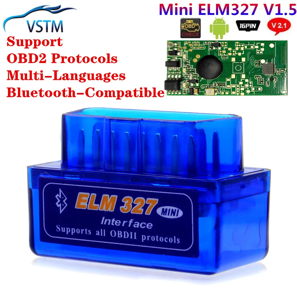 CAN Details about   mini ELM327 Bluetooth V1.5 OBD2 OBDII Auto Diagnostic Scanner Adapter Blue 