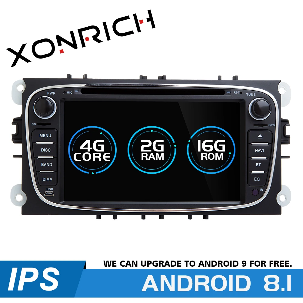 Perfect 2 din Android 8.1 Car Multimedia Player For Ford Focus 2 mk2 Transit Connect S-MAX C-MAX Kuga Mondeo 4 Car Radio GPS Navigation 0