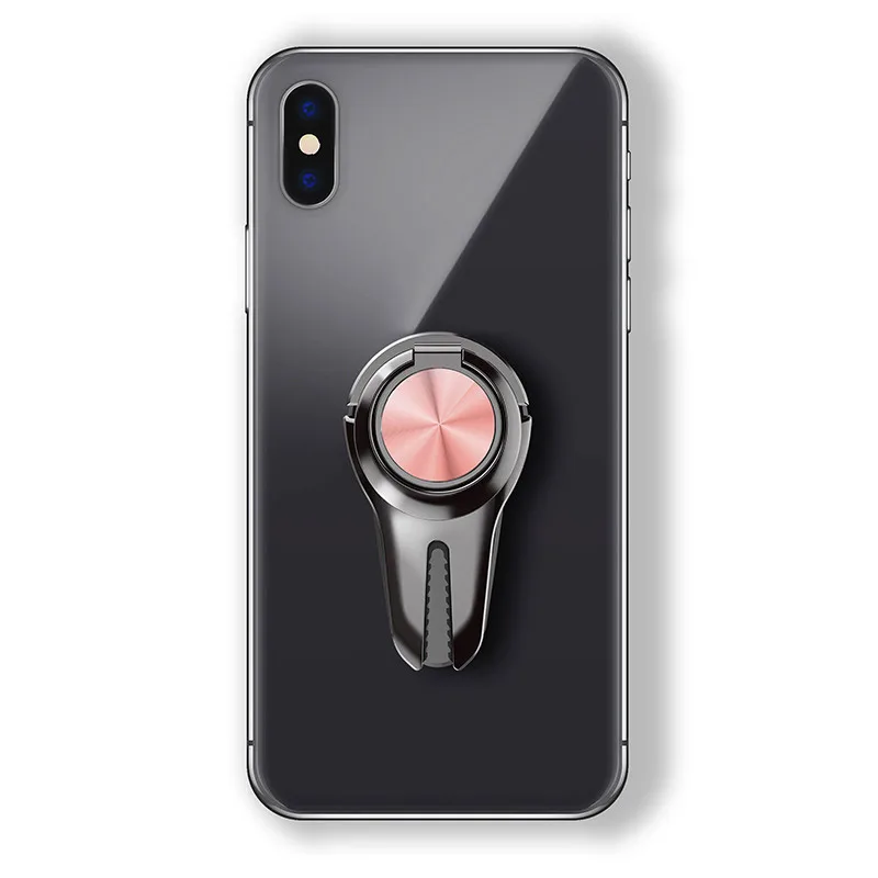 Универсальный палец кольцо держатель в автомобиль вентиляционное отверстие крепление многофункциональный поддержка мобильного сотового подставка для смартфона кронштейн для iPhone - Цвет: Rose Gold