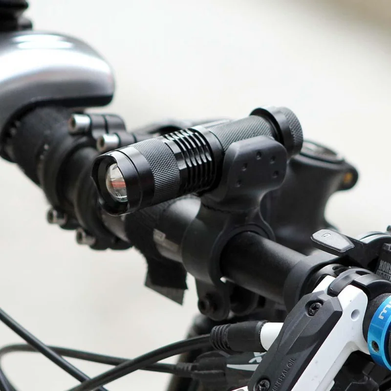 Bicycle LED Front Torch Lamp With 360 Degree Rotating Light Holder Adjustable Focus Rechargeable Headlamp Cycling Accessories | Спорт и