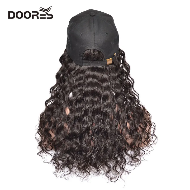 Doores волосы Свободные волны человеческих волос парики для женщин парики человеческих волос с шляпой необработанные человеческие волосы 10-24"