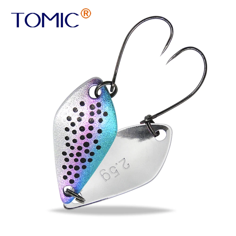 

Tomic 1pc micro fishing spoon 2.5g 3.5g 5g glossy UV two-side color metal bait trout pike perch lures spinner bait