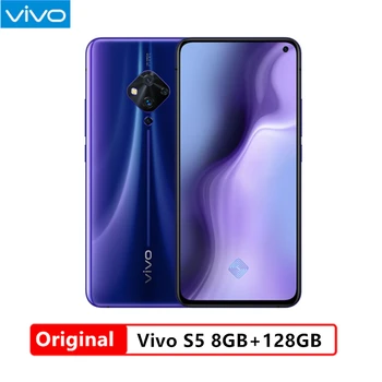

Original Vivo S5 8GB 128G Cell Phone 6.44'' Snapdragon 712 Octa Core 48MP Quad Rear Cameras 4100mAh 22.5W Fast Charge Cellphone