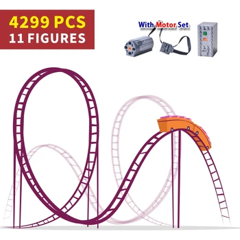 

Motorized Motor Power Roller Coaster Technic Set 18003 Figures Buidling Blocks Bricks 1125 Kids Birthday Christmas Gifts Toys