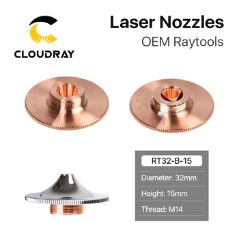 

Cloudray Raytools Type F Laser Cutting Nozzle Dia.32 H15 Caliber 0.8-4.0mm Single Layer Chrome Plated Double Layers