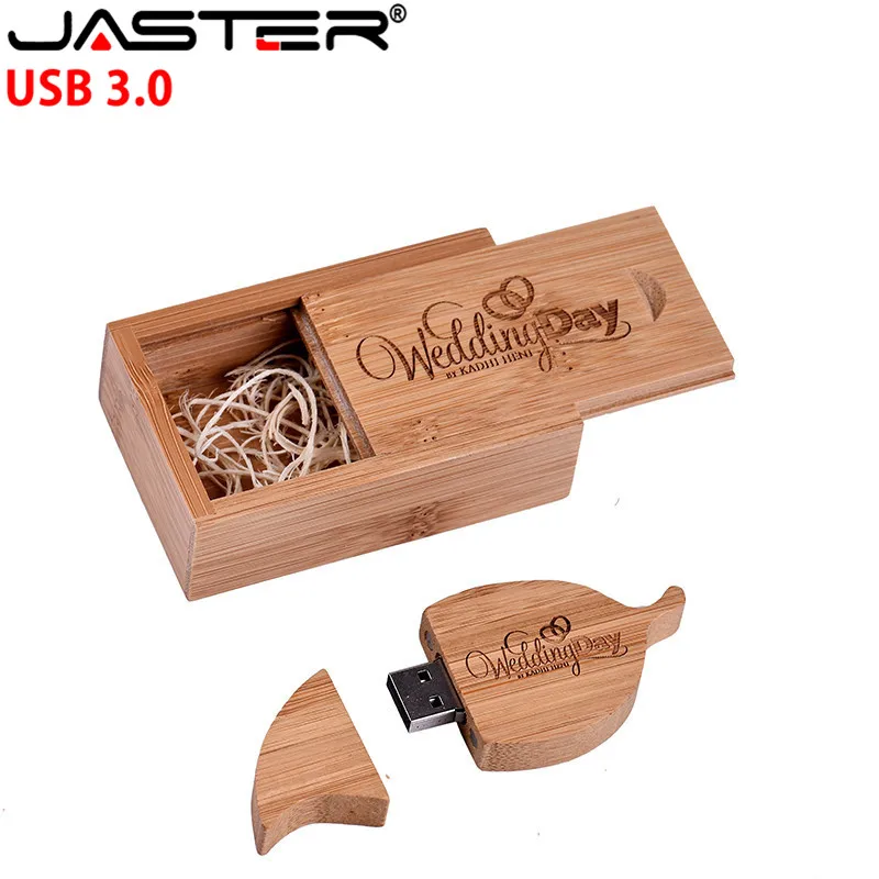 JASTER USB 3 0 уникальный деревянный лист + упаковочная коробка флэш накопитель карта
