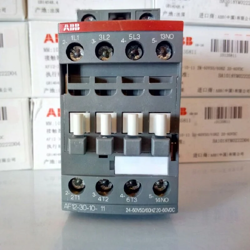 

ABB 3-ploe контакторы AF серия AC/DC 1NC или 1NO 50 Гц/60 Гц 24V ~ 60V DC 20 в-60 в 12A 5.5kw AF12-30-10-11 AF12-30-01-11