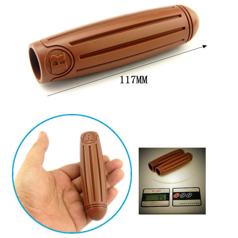 Bicycle Handlebar Grips 22.2mm x 117mm Non-slip Rubber Comfortable Old Models Folding