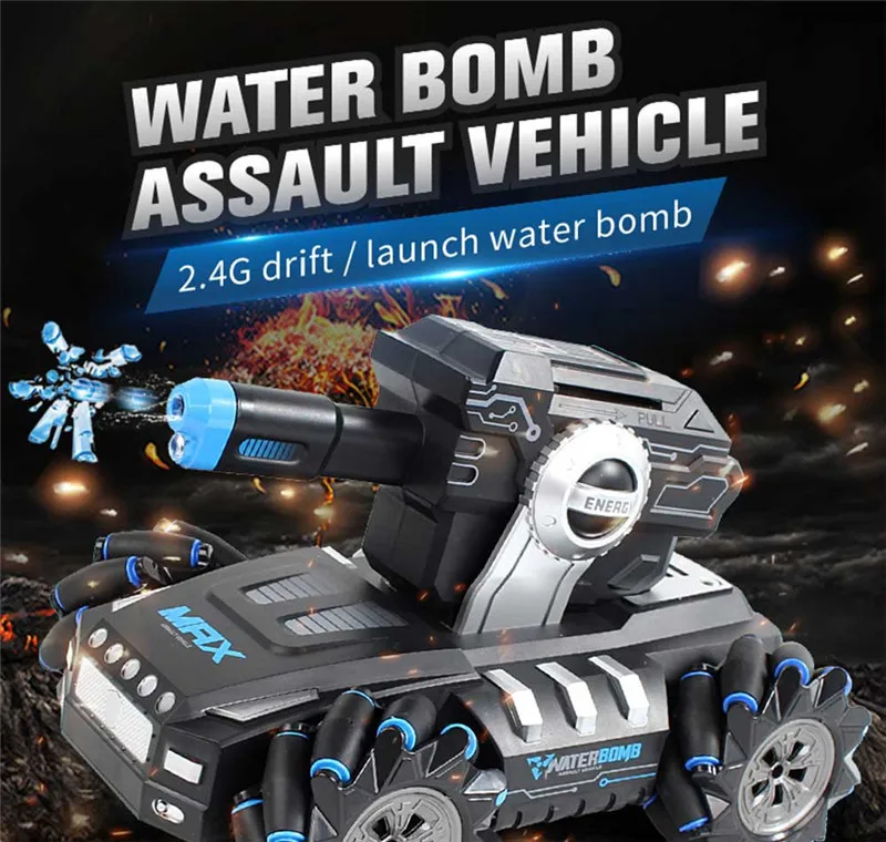 New Water bomb Tank Car 2.4G Drift launch water bomb vehicle Gesture watch control car 360 degree rotation rc stunt car toy