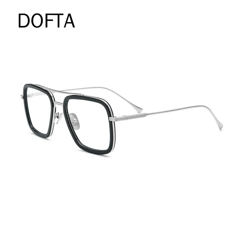 DOFTA, очки из чистого титана, оправа для мужчин, Ретро стиль, прямоугольник, близорукость, оптические очки по рецепту для женщин, оправы для очков, 7013 - Цвет оправы: Silver
