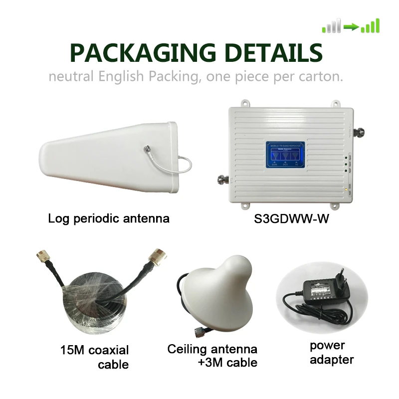 

Wholesale GSM 4G 3G2G Cell Phone Booster Tri Band Mobile Signal Amplifier LTE Cellular Repeater DCS GSM WCDMA 850 1800 2100 Set