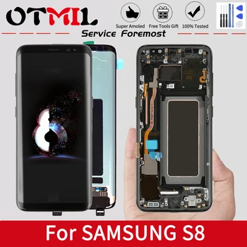 

Super AMOLED S8 LCD frame For SAMSUNG Galaxy S8 G950 G950F Display For SAMSUNG S8 Plus G955 G955F LCD Touch Screen Digitizer