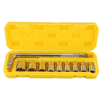 

10Pcs Tool Combination Torque Wrench Bicycle Car Repair Tool Ratchet Socket Spanner Mechanics Tool Kits