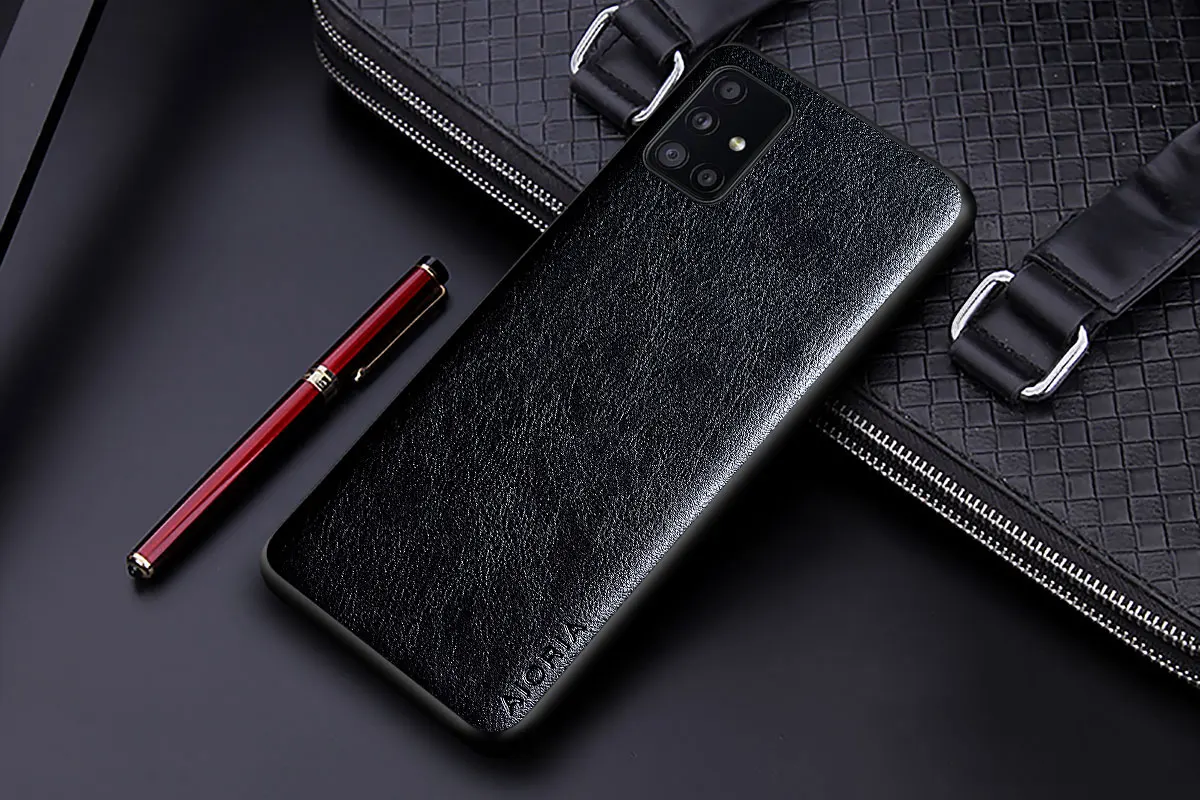 Luxury PU leather Case for Samsung galaxy A51 A71 A41 A31 A21S A11 4G 5G with Business solid color design phone case coque