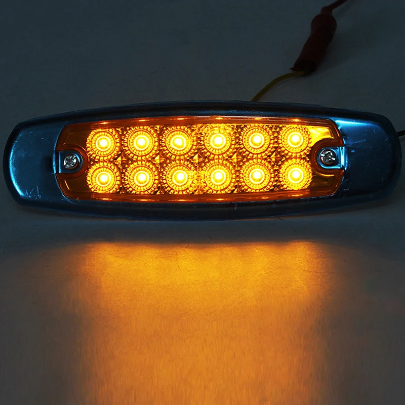 10 шт. 12LED желтый гальванический автомобильный Тяжелый Грузовик Боковые габаритные лампы хорошие