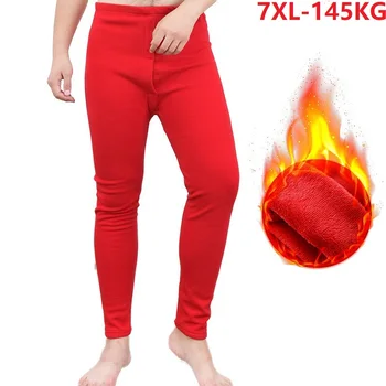 

autumn winter Men fleece thick warm Long Johns Thermal Leggings Underwear Plus Size 7XL Elasticity Soft Pants Bottoms Elasticity