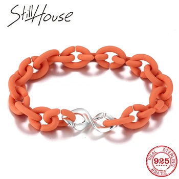 

New High qualityr luckyy number 8 Beads Orange Hard Rubber Handmade Bracelet Accessories for women Men Jewelry
