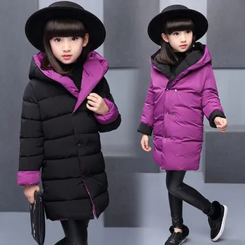 

13 Yrs Winter Kids Jacket for Girls Wear on Both Side Casual Girl Jackets Fashion Thick Warm Outerwear Girl Coats Kids Clothes