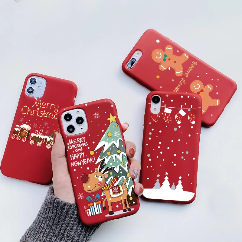 Christmas Case For Samsung S21 S20 Ultra FE S10 S9 S8 Plus A10 A12 A22 A51 A52 A71 A31 A32 A72 A21s A40 A50 A70 Soft Matte Cover | Мобильные