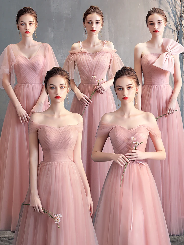 Tanio Nowy różowy pot lady girl sukienka druhna sukienka na sklep