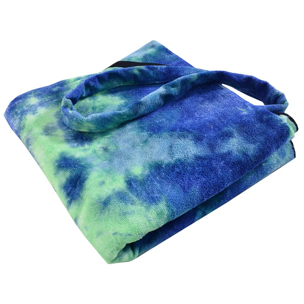 Bath Beach Towels Bag Outdoor Patio Tie Dyeing Portable Sun Pocket Foldable Lounge Chair Cover Pool Microfiber