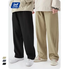 

INFLATION Streetwear Mens Pants Men Wide Leg Suit Trouser In Black Wrinkle Free Adjustable Waist Trousers For Men 13069W