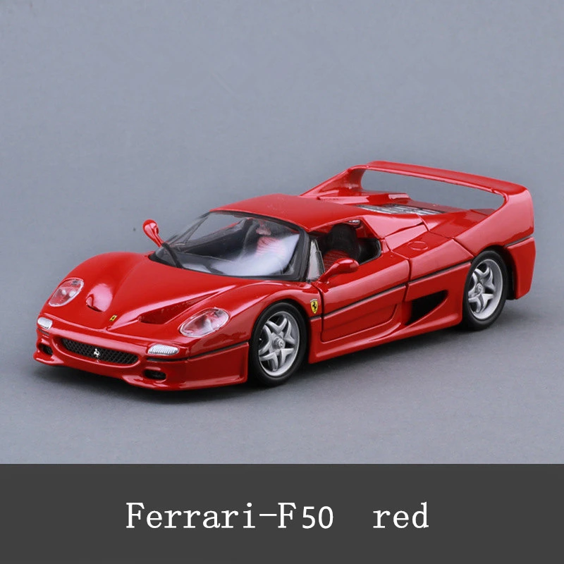 Bbuargo Ferrari 1:24 имитация сплава супер Игрушечная модель автомобиля 34 стиля для с управлением на рулевом колесе переднее рулевое колесо игрушечный автомобиль - Цвет: F50