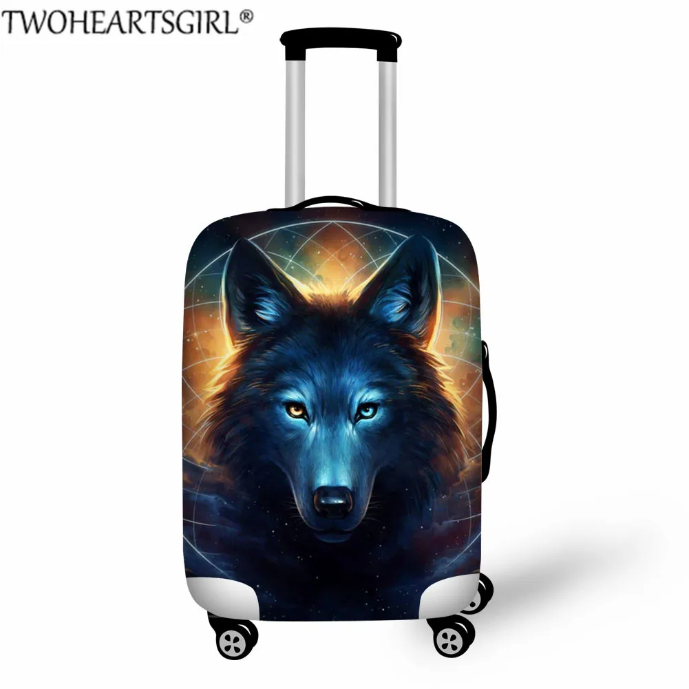 TWOHEARTSGIRL волк дорожные Чемодан Защитная крышка для 18-32 дюймов чемодан на колесиках Водонепроницаемый эластичные чемоданы пылезащитные чехлы - Цвет: Z5325
