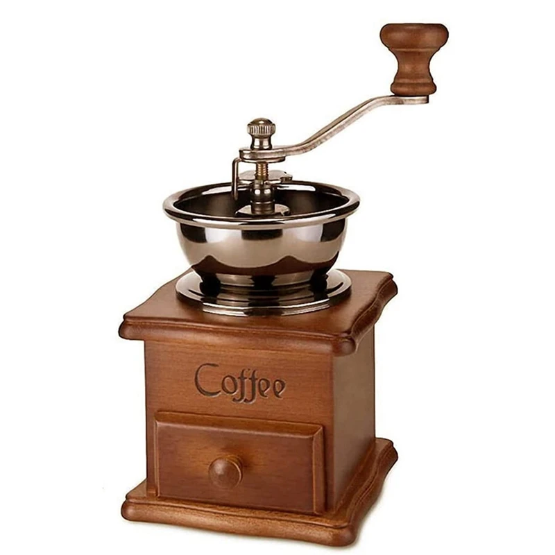 Manual Coffee Grinder Vintage Antique Style Wooden Classic Hand-Cranked | Бытовая техника