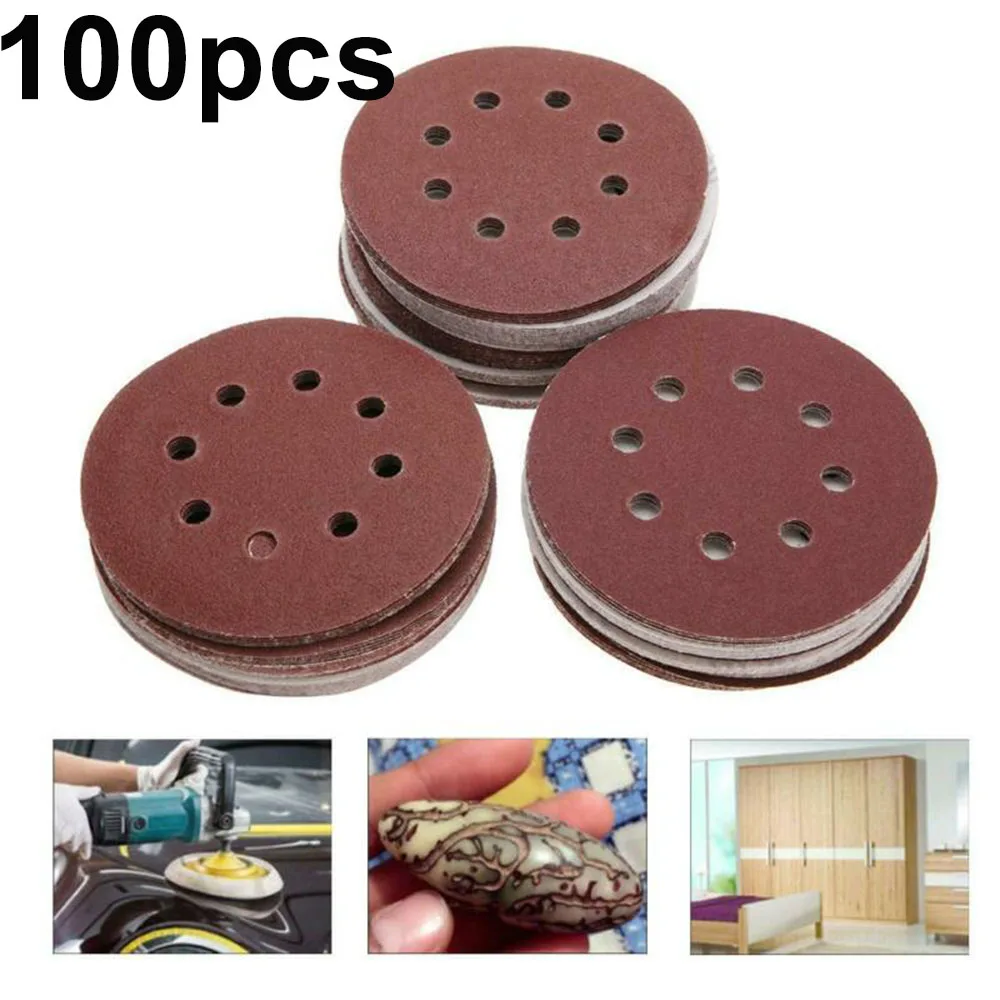 100 шт 125 мм Mix Grit Sander полировка дисков бумажные колодки абразивная наждачная бумага набор для автомобилей шлифовка и полировка