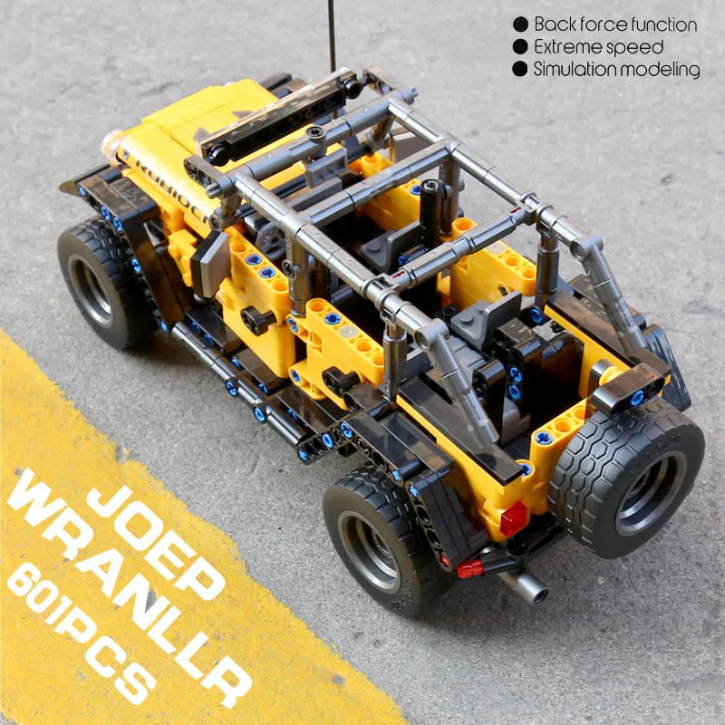 MOC Technic Машинки Игрушки Jeeps Wrangler авантюрист внедорожный автомобиль строительные блоки кирпичи детские игрушки рождественские подарки для детей