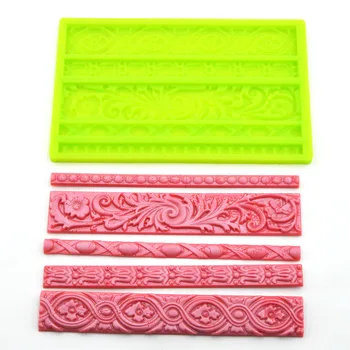 

European Decorating Relief Twisted Rope Cake Edge Fondant Cake Silicone Mold Birthday Wedding Decoration DIY Cake Baking Tools