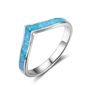 

MSWEIJIA Personality Creative 925 Sterling Silver Opal Ring Sapphire Ring Birthday Gift Geometric Jewelry Accessories for Women