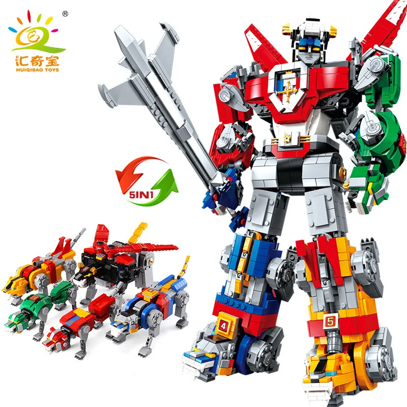 

1130 Movie Series 5-in-1 of Beasts Mech King Changeable Plastic Educational Fight Inserted Play tong ju Building Blocks